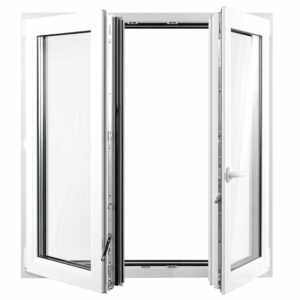 Tofløyet sidesving med vipp PVC Vindu